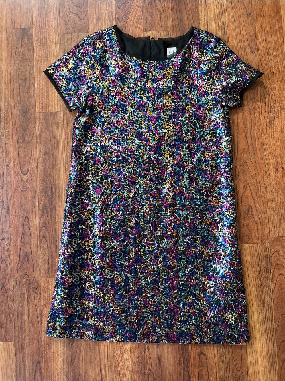 Gap Kids Girls Large Multicolor Sequin Shift Dress Party Holiday
